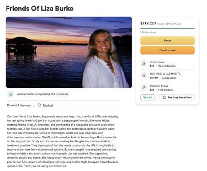 Liza Burke update University of student back home after