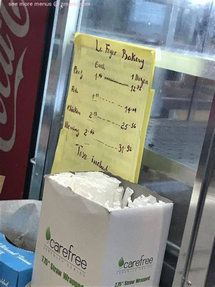 Menu at Le Foyer Bakery, Boston